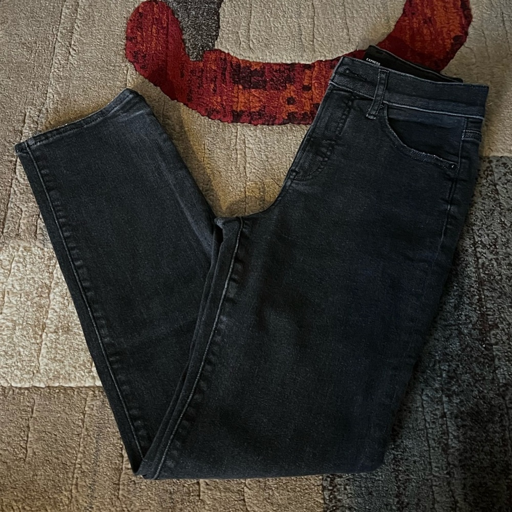 Express High Rise Straight Leg Jeans